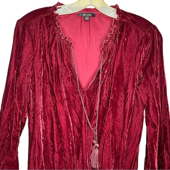 Ella Moss Red Velvet Dress - Picture 2 of 7